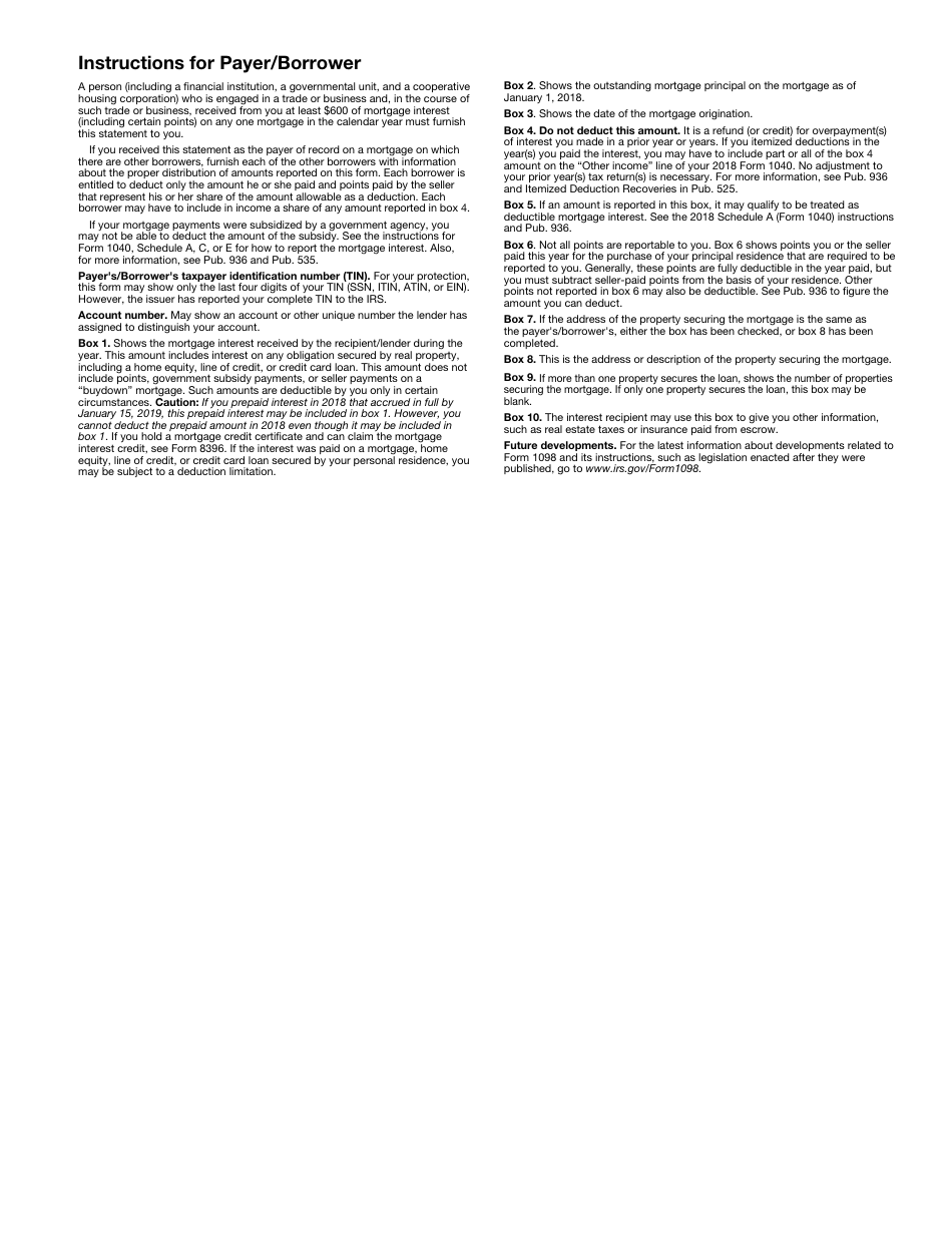 IRS Form 1098 Mortgage Interest Statement, Page 4