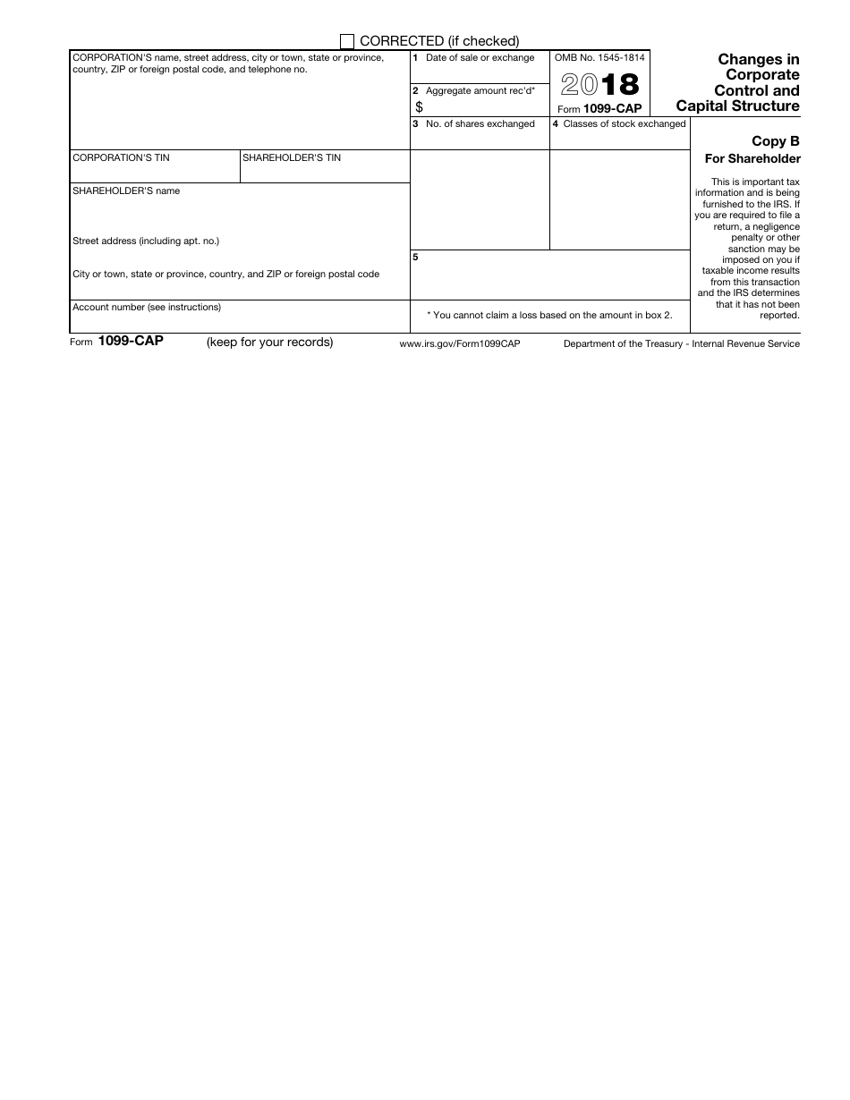 IRS Form 1099-CAP Changes in Corporate Control and Capital Structure, Page 2