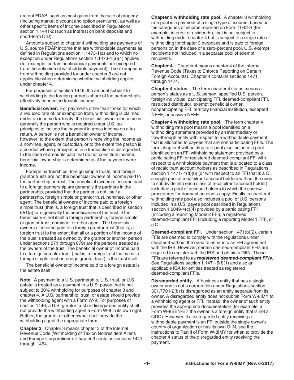 Instructions for IRS Form W-8IMY Certificate of Foreign Intermediary, Foreign Flow-Through Entity, or Certain U.S. Branches for United States Tax Withholding and Reporting, Page 4