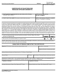 Document preview: Form SSA-25 Certification of Election for Reduced Spouse's Benefits