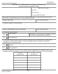 Document preview: Form SSA-2010-F6 Statement for Determining Continuing Entitlement for Special Veterans Benefits (Svb)