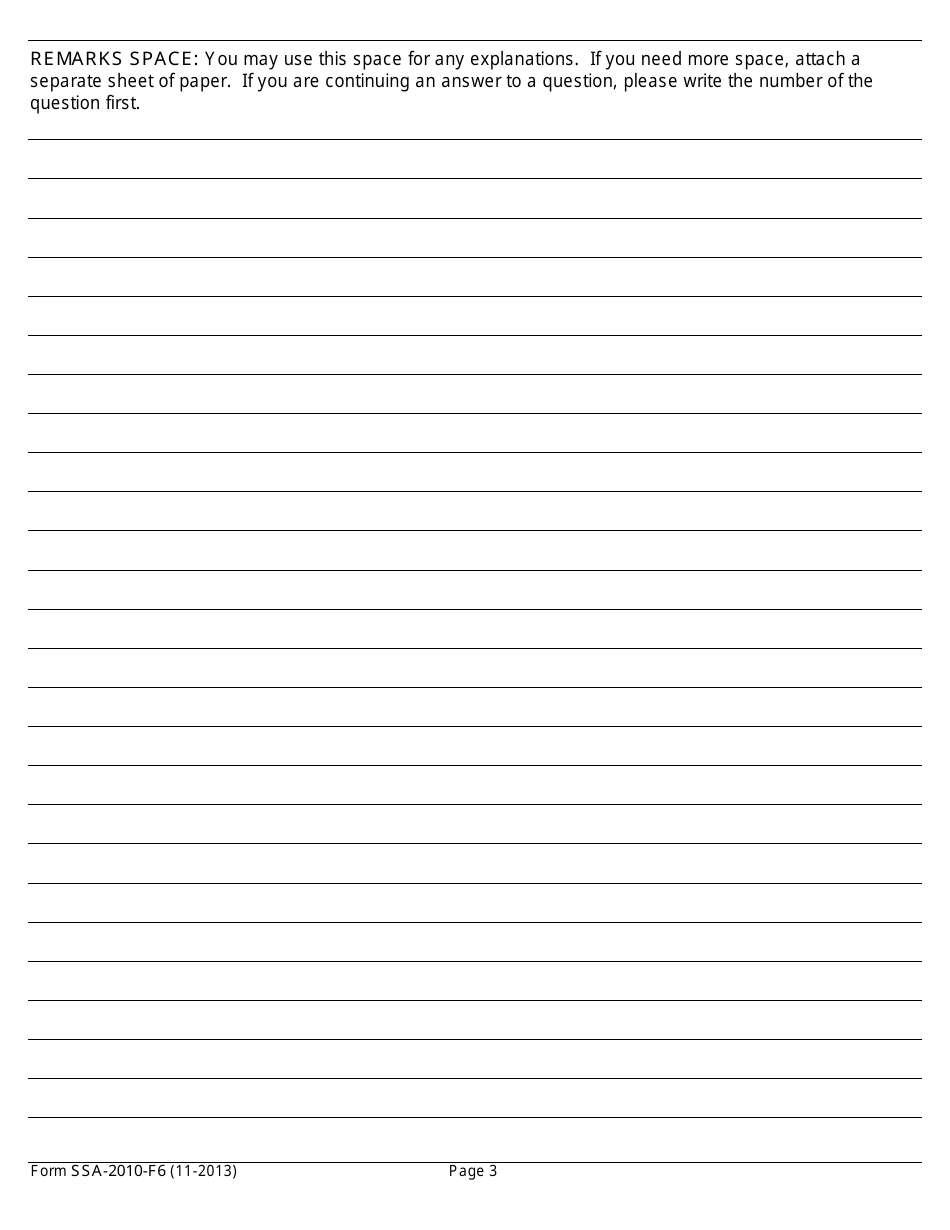 Form SSA-2010-F6 Statement for Determining Continuing Entitlement for Special Veterans Benefits (Svb), Page 3