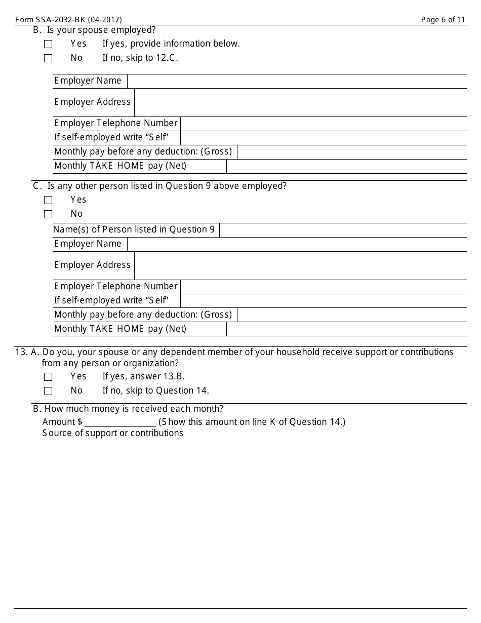 Form SSA-2032-BK Request for Waiver of Special Veterans Benefits (Svb) Overpayment Recovery or Change in Repayment Rate, Page 6