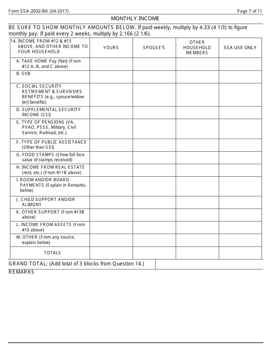 Form SSA-2032-BK - Fill Out, Sign Online and Download Fillable PDF ...