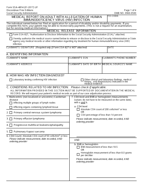 Form SSA-4814  Printable Pdf