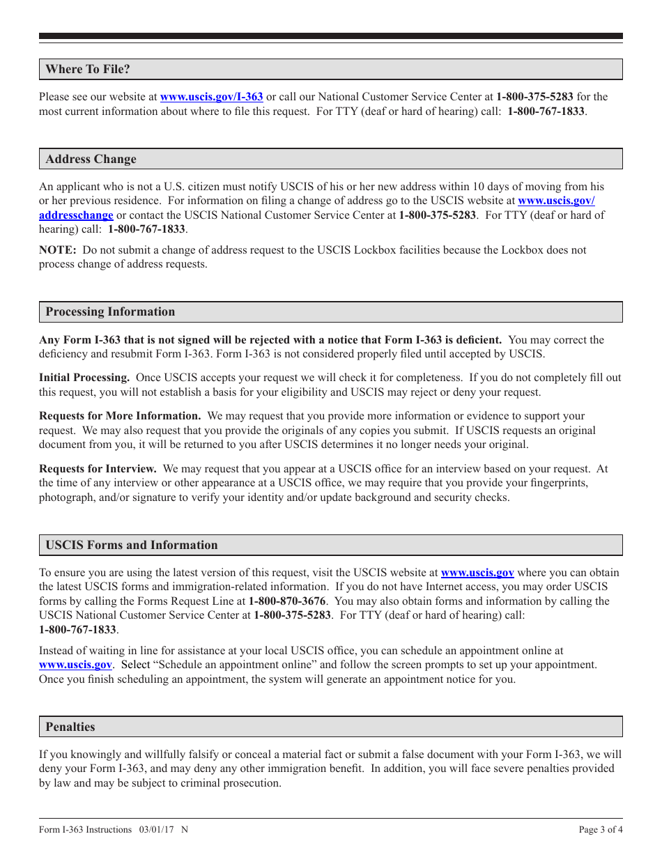 Instructions for USCIS Form I-363 Request to Enforce Affidavit of Financial Support and Intent to Petition for Legal Custody for Public Law 97-359 Amerasian, Page 3