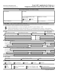 Document preview: USCIS Form I-687 Application for Status as a Temporary Resident Under Section 245a of the Immigration and Nationality Act
