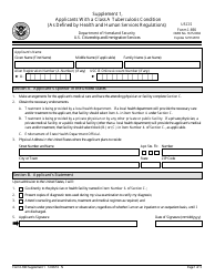 Document preview: USCIS Form I-690 Supplement 1 Applicants With a Class a Tuberculosis Condition (As Defined by Health and Human Services Regulations)