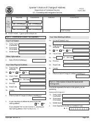 Document preview: USCIS Form I-865 Sponsor's Notice of Change of Address