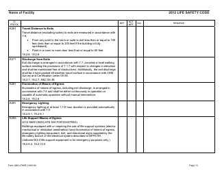 Form CMS-2786r Fire Safety Survey Report 2012 Code - Health Care, Page 13