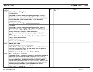 Form CMS-2786r Fire Safety Survey Report 2012 Code - Health Care, Page 20