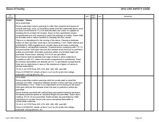 Form CMS-2786r Fire Safety Survey Report 2012 Code - Health Care, Page 26