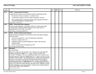 Form CMS-2786r Fire Safety Survey Report 2012 Code - Health Care, Page 31