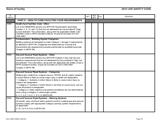 Form CMS-2786r Fire Safety Survey Report 2012 Code - Health Care, Page 38