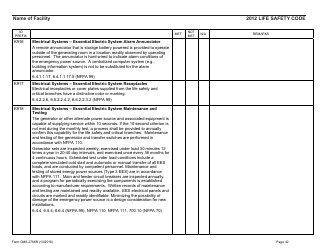 Form CMS-2786r Fire Safety Survey Report 2012 Code - Health Care, Page 42