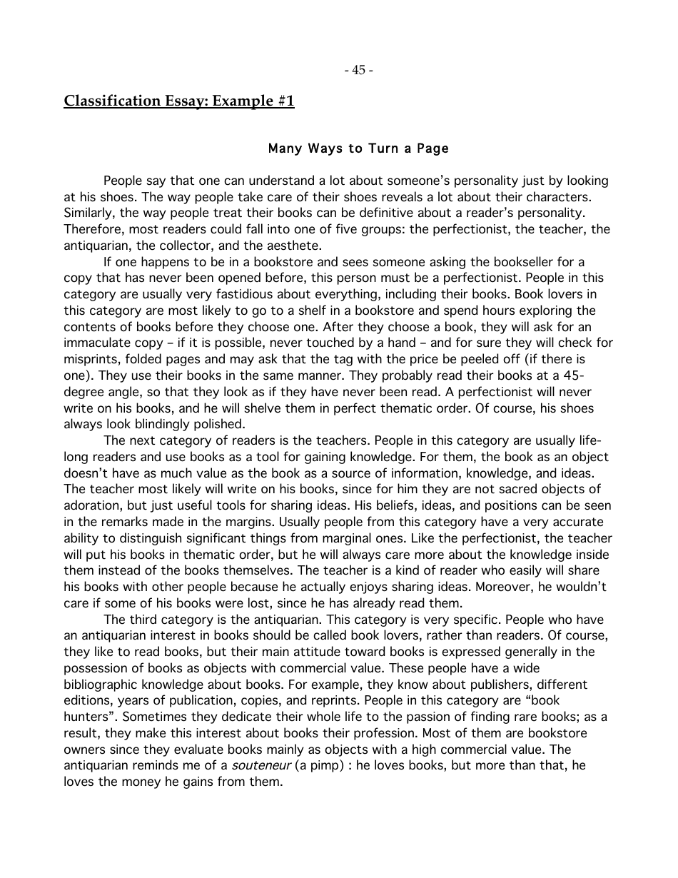 Excerpt Handbook Classification, Page 5