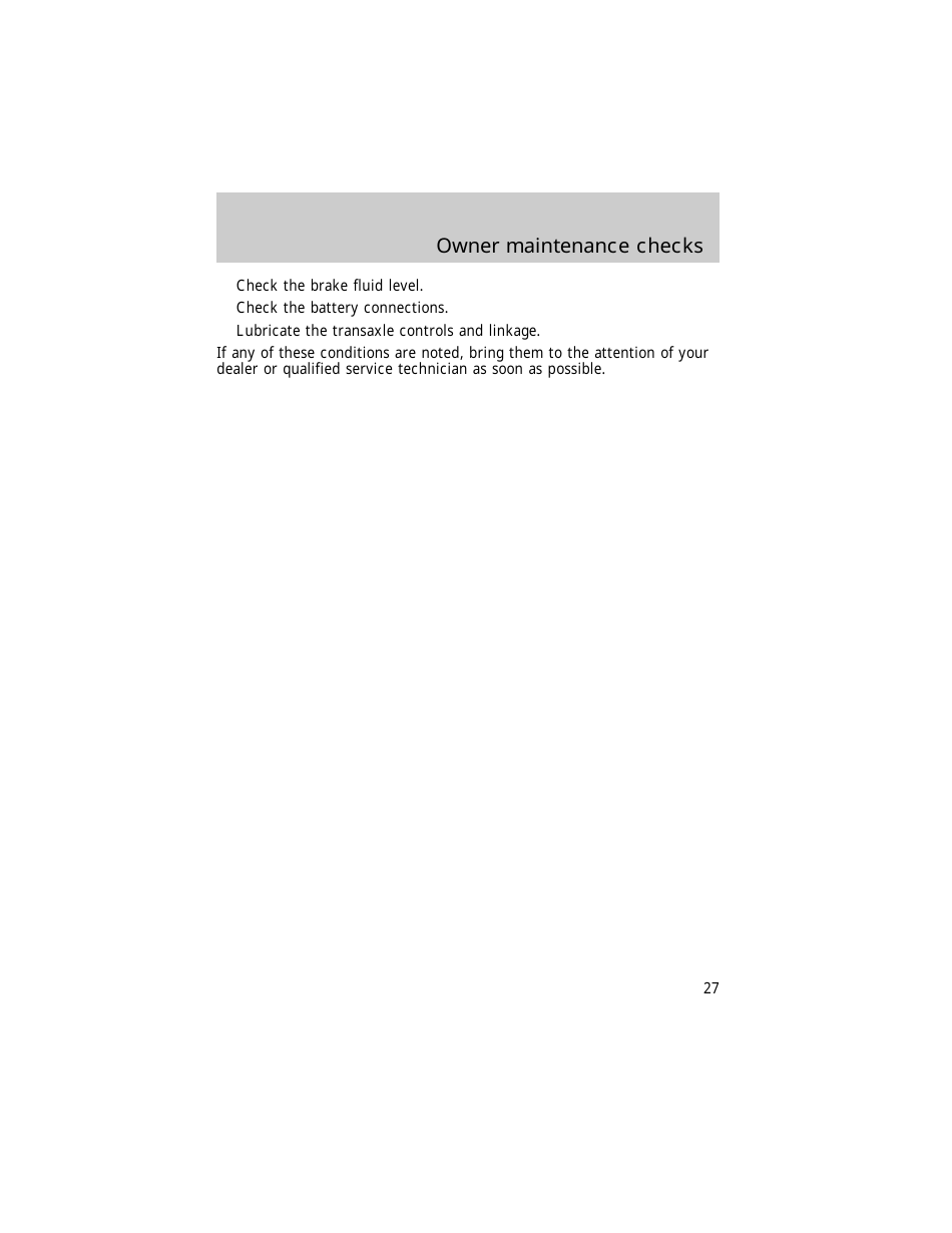 Vehicle Maintenance Schedule Template - Ford Motor Company, Page 27