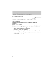 &quot;Vehicle Maintenance Schedule Template - Ford Motor Company&quot;, Page 4