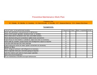 &quot;Preventive Maintenance Work Plan Template&quot;, Page 10
