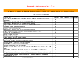 &quot;Preventive Maintenance Work Plan Template&quot;, Page 13