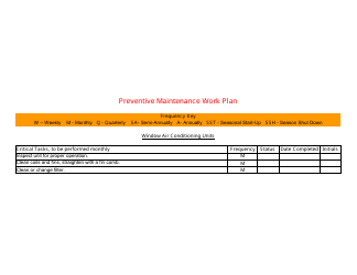 &quot;Preventive Maintenance Work Plan Template&quot;, Page 15