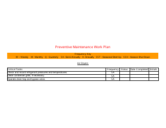 &quot;Preventive Maintenance Work Plan Template&quot;, Page 17