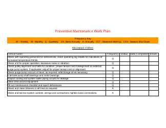 &quot;Preventive Maintenance Work Plan Template&quot;, Page 19