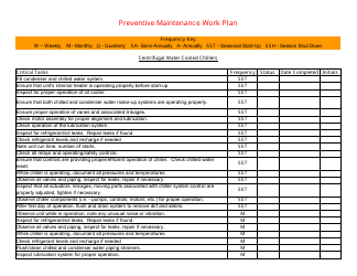 &quot;Preventive Maintenance Work Plan Template&quot;, Page 20