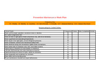 &quot;Preventive Maintenance Work Plan Template&quot;, Page 23