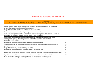&quot;Preventive Maintenance Work Plan Template&quot;, Page 29