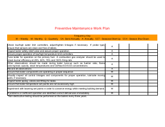 &quot;Preventive Maintenance Work Plan Template&quot;, Page 31