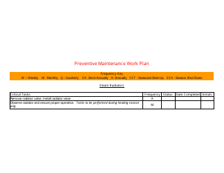 &quot;Preventive Maintenance Work Plan Template&quot;, Page 33
