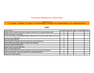 &quot;Preventive Maintenance Work Plan Template&quot;, Page 6