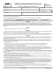 Document preview: IRS Form 5305 Traditional Individual Retirement Trust Account