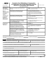IRS Form 8233 Exemption From Withholding on Compensation for Independent (And Certain Dependent) Personal Services of a Nonresident Alien Individual, Page 2