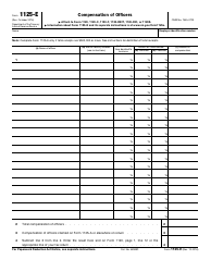 Document preview: IRS Form 1125-E Compensation of Officers