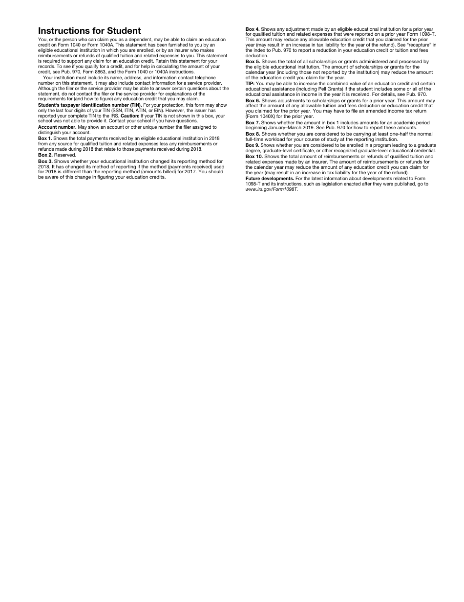 IRS Form 1098-t Tuition Statement, Page 4