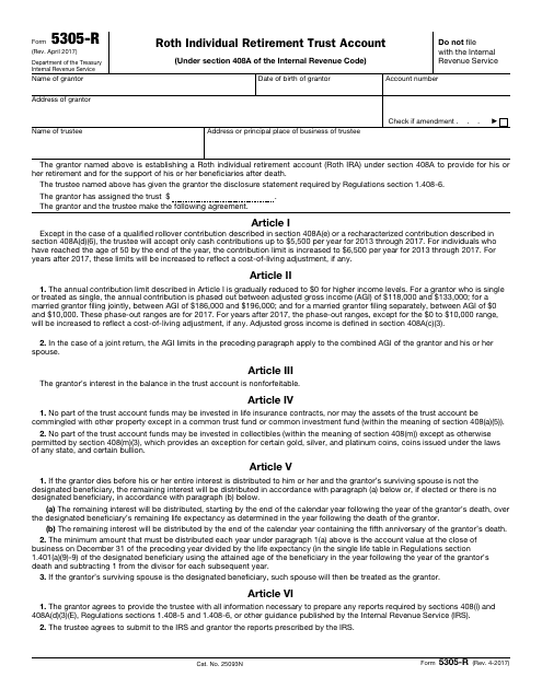 IRS Form 5305-R  Printable Pdf