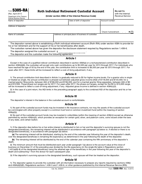 IRS Form 5305-RA  Printable Pdf