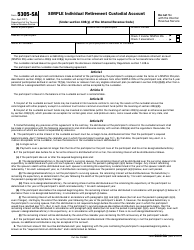 IRS Form 5305-SA Simple Individual Retirement Custodial Account