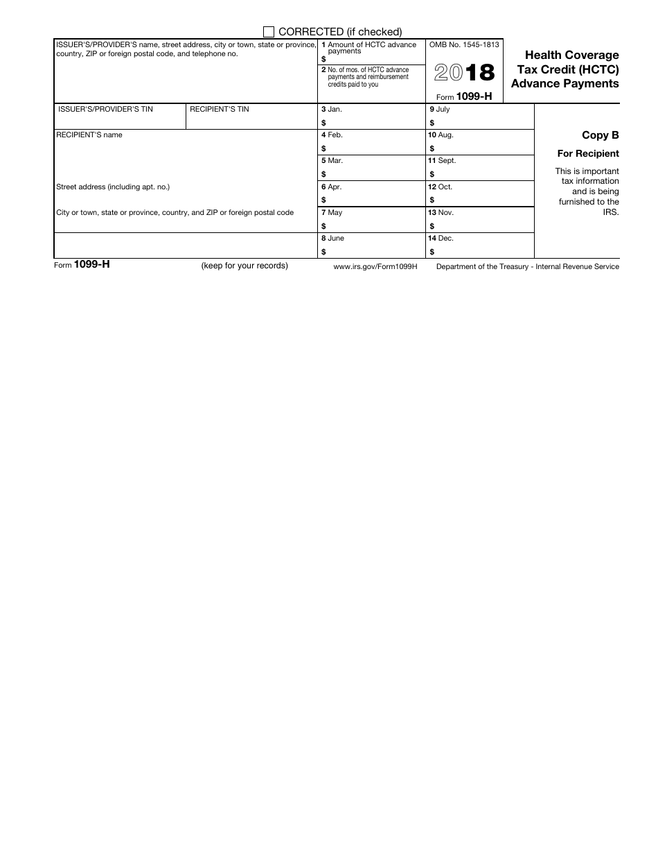 IRS Form 1099-H Health Coverage Tax Credit (Hctc) Advance Payments, Page 2