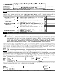 Document preview: IRS Form 8453-EMP Employment Tax Declaration for an IRS E-File Return