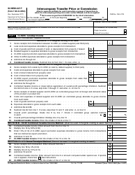 IRS Form 1120-IC-DISC Schedule P Intercompany Transfer Price or Commission