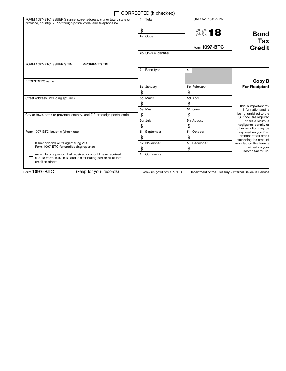 Irs Form 1097 Btc 2018 Fill Out Sign Online And Download Fillable Pdf Templateroller 5323