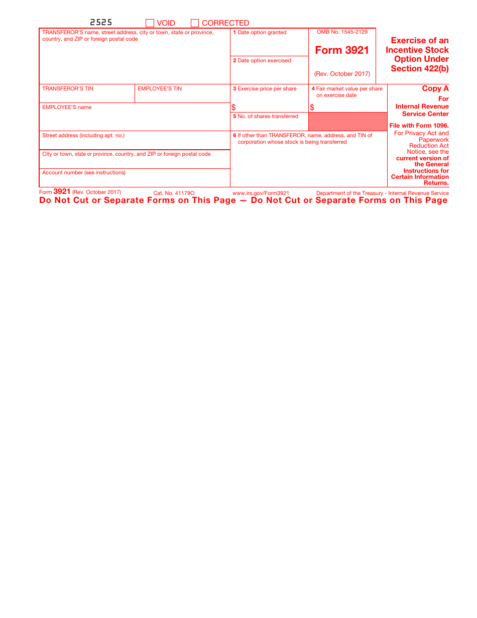 IRS Form 3921 - Fill Out, Sign Online and Download Fillable PDF ...