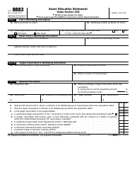 Document preview: IRS Form 8883 Asset Allocation Statement Under Section 338