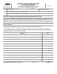 Document preview: IRS Form 8894 Request to Revoke Partnership Level Tax Treatment Election