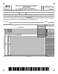 Document preview: IRS Form 8717 User Fee for Employee Plan Determination Letter Request