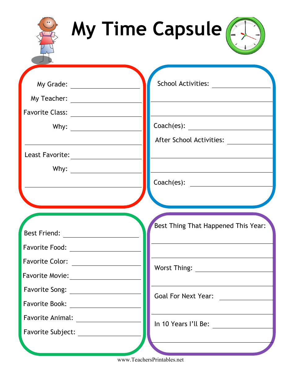 Time Capsule Spreadsheet Template Download Printable PDF Templateroller