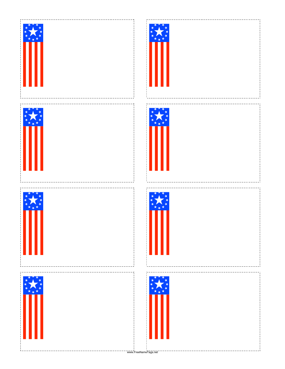 Flag Name Tag Template - Free and Editable Printable PDF Document